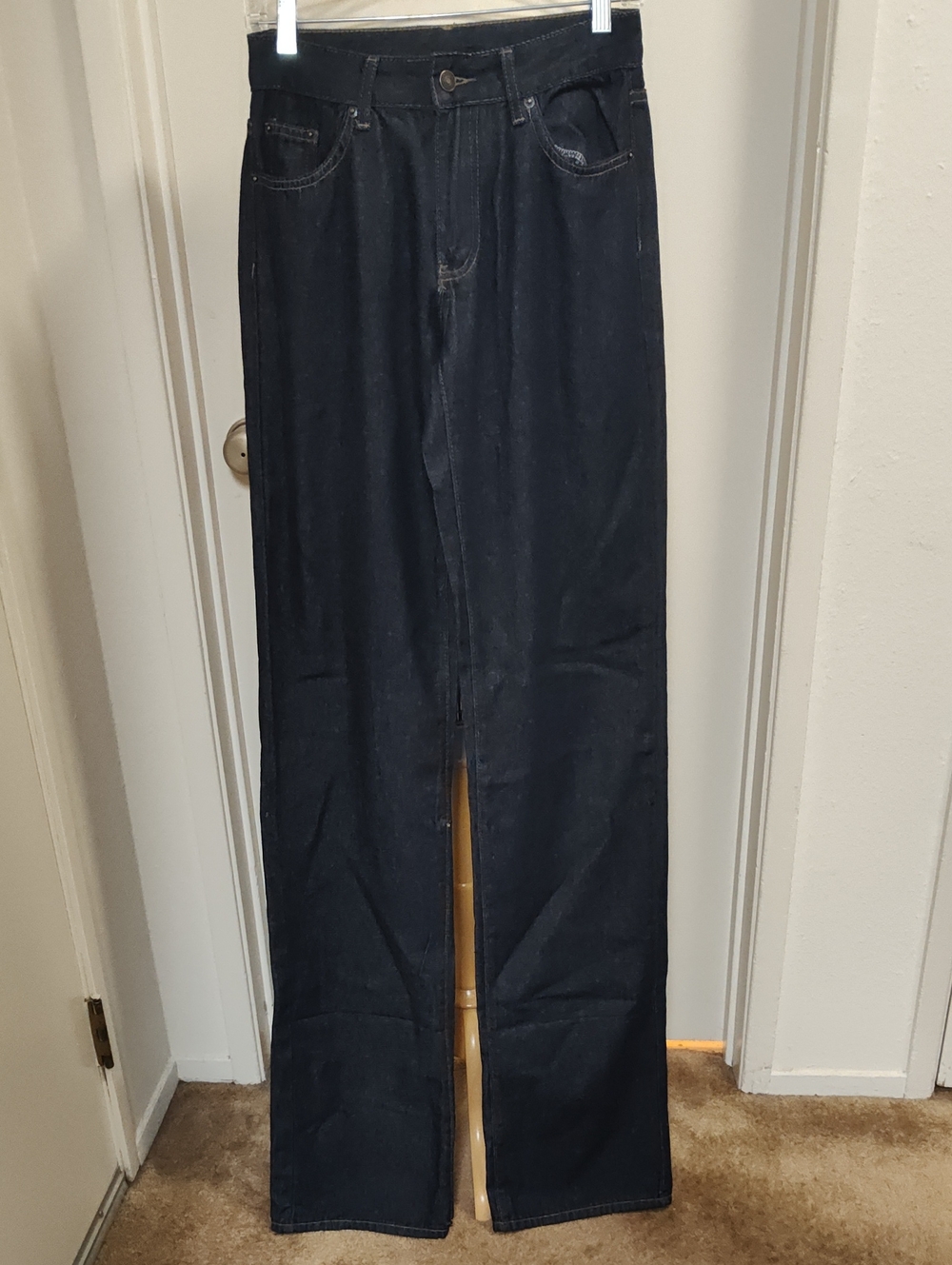 SUMWON STUDIO Dark Blue Ultra Long Flare Leg Jeans Size 25